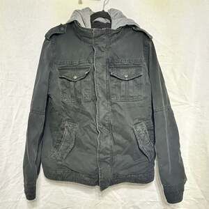 Levi's Mens Black Sherpa Lined Jacket Removable Hood Medium